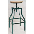 industrial stool antique turquoise color metal tube base
